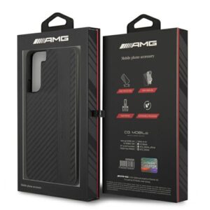AMG AMHCS22MBLSCA S22+ S906 juodos spalvos kietas dėklas Carbon Stripe&Embossed - Image 8