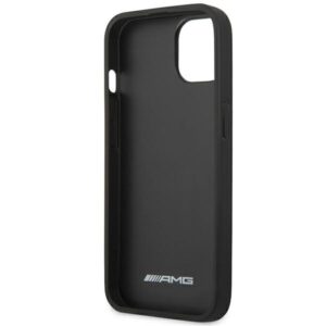 AMG AMHCP14MGSEBK Apple iPhone 14 Plus / 15 Plus 6.7" juodos spalvos kietas dėklas with Leather Debossed Lines - Image 7