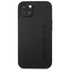 AMG AMHCP14MDOLBK Apple iPhone 14 Plus / 15 Plus 6.7" juodos spalvos kietas dėklas with Leather Hot Stamped design - Image 3