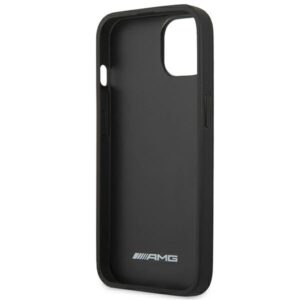 AMG AMHCP14MDOLBK Apple iPhone 14 Plus / 15 Plus 6.7" juodos spalvos kietas dėklas with Leather Hot Stamped design - Image 7
