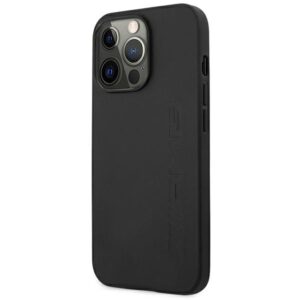 AMG AMHCP14LDOLBK Apple iPhone 14 Pro 6.1" juodos spalvos kietas dėklas with Leather Hot Stamped design - Image 2