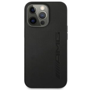 AMG AMHCP14LDOLBK Apple iPhone 14 Pro 6.1" juodos spalvos kietas dėklas with Leather Hot Stamped design - Image 3