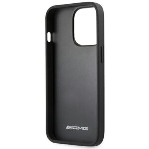 AMG AMHCP14LDOLBK Apple iPhone 14 Pro 6.1" juodos spalvos kietas dėklas with Leather Hot Stamped design - Image 7