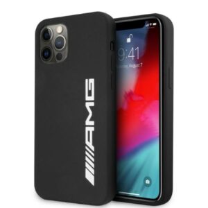 AMG AMHCP12LSGLBGN Apple iPhone 12 Pro Max 6.7" juodos spalvos kietas dėklas with Silicone Big Logo
