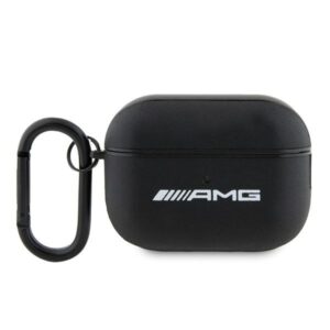 AMG AMAP2SLWK AirPods Pro 2 (2022/2023) dėklas juodos spalvos Leather with baltos spalvos Logo - Image 1