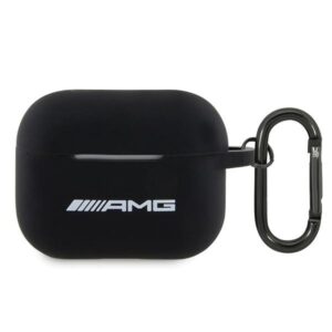 AMG AMAP2RBK AirPods Pro 2 (2022/2023) dėklas juodos spalvos Silicone with baltos spalvos Logo - Image 1