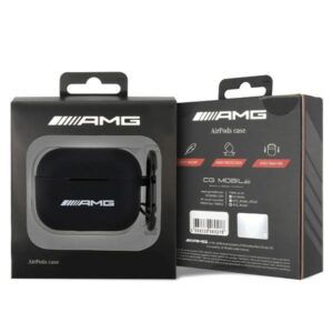 AMG AMAP2RBK AirPods Pro 2 (2022/2023) dėklas juodos spalvos Silicone with baltos spalvos Logo - Image 4