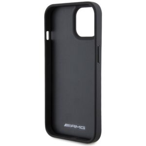 AMG AMHCP15MGSEBK Apple iPhone 15 Plus / 14 Plus 6.7" juodos spalvos kietas dėklas with Leather Debossed Lines - Image 7