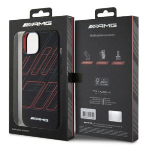 AMG AMHMP15S23SSPK Apple iPhone 15 / 14 / 13 6.1" juodos spalvos kietas dėklas with Silicone Large Rhombuses Pattern and - Image 8