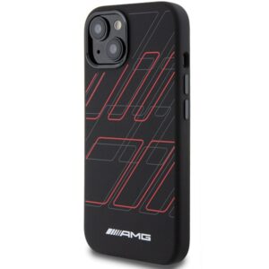 AMG AMHMP15M23SSPK Apple iPhone 15 Plus / 14 Plus 6.7" juodos spalvos kietas dėklas with Silicone Large Rhombuses Patter - Image 2