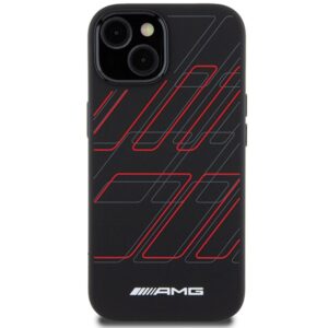 AMG AMHMP15M23SSPK Apple iPhone 15 Plus / 14 Plus 6.7" juodos spalvos kietas dėklas with Silicone Large Rhombuses Patter - Image 3
