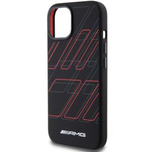 AMG AMHMP15M23SSPK Apple iPhone 15 Plus / 14 Plus 6.7" juodos spalvos kietas dėklas with Silicone Large Rhombuses Patter - Image 6