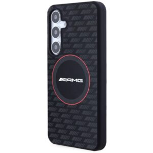 AMG AMHMS24S23SMRK S24 S921 juodos spalvos kietas dėklas with Silicone Carbon Pattern and MagSafe - Image 2