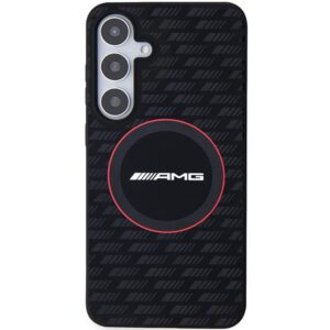 AMG AMHMS24S23SMRK S24 S921 juodos spalvos kietas dėklas with Silicone Carbon Pattern and MagSafe - Image 3