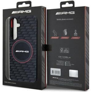 AMG AMHMS24S23SMRK S24 S921 juodos spalvos kietas dėklas with Silicone Carbon Pattern and MagSafe - Image 8