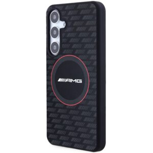 AMG AMHMS24M23SMRK S24+ S926 juodos spalvos kietas dėklas with Silicone Carbon Pattern and MagSafe - Image 2