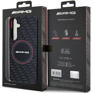 AMG AMHMS24M23SMRK S24+ S926 juodos spalvos kietas dėklas with Silicone Carbon Pattern and MagSafe - Image 8
