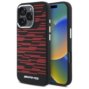 AMG AMHMP16X24SSRRK Apple iPhone 16 Pro Max 6.9" juodos spalvos kietas dėklas Silicone Graphics MagSafe