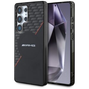 Dėklas AMG Double Layer Rhombs MagSafe Samsung Galaxy S25 Ultra juodos spalvos/red