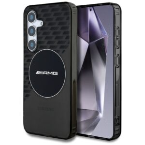 Cas AMG Transparent Rhombs MagSafe skirta Samsung Galaxy S25 black