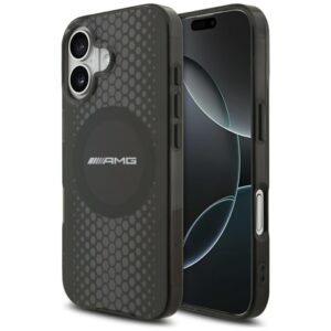 Dėklas AMG Double Layer skaidrus Graphics MagSafe Apple iPhone 17 juodos spalvos