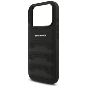 Dėklas AMG Leather Debossed Lines Logo Apple iPhone 17 Pro juodos spalvos - Image 6