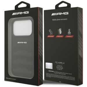 Dėklas AMG Leather Debossed Lines Logo Apple iPhone 17 Pro juodos spalvos - Image 8
