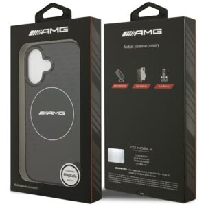 AMG Double Layer Transparent Smocked MagSafe dėklas Apple iPhone 17 juodos spalvos - Image 8