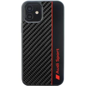 Audi Carbon Fiber Stripe Apple iPhone 11 / Xr 6.1" juodos spalvos kietas dėklas AUS-TPUPCIP11-R8/D1-BK