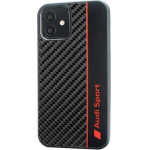 Audi Carbon Fiber Stripe Apple iPhone 11 / Xr 6.1" juodos spalvos kietas dėklas AUS-TPUPCIP11-R8/D1-BK - Image 2