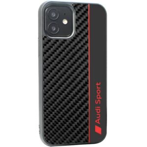 Audi Carbon Fiber Stripe Apple iPhone 11 / Xr 6.1" juodos spalvos kietas dėklas AUS-TPUPCIP11-R8/D1-BK - Image 3