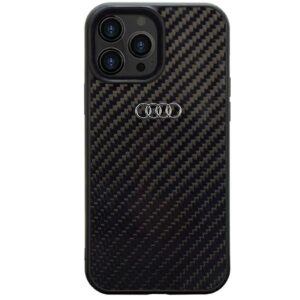 Audi Carbon Fiber Apple iPhone 14 Pro 6.1" juodos spalvos kietas dėklas AU-TPUPCIP14P-R8/D2-BK
