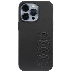 Audi Synthetic Leather Apple iPhone 13 Pro / 13 6.1" juodos spalvos kietas dėklas AU-TPUPCIP13 P-TT/D1-BK