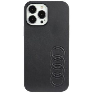 Audi Synthetic Leather Apple iPhone 13 Pro Max 6.7" juodos spalvos kietas dėklas AU-TPUPCIP13 PM-TT/D1-BK - Image 1