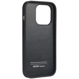 Audi Synthetic Leather Apple iPhone 14 Pro 6.1" juodos spalvos kietas dėklas AU-TPUPCIP14P-TT/D1-BK - Image 5