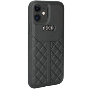 Audi Genuine Leather Apple iPhone 11 / Xr 6.1" juodos spalvos kietas dėklas AU-TPUPCIP11R-Q8/D1-BK - Image 2