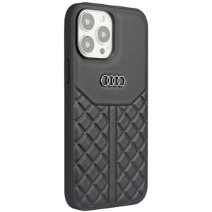 Audi Genuine Leather Apple iPhone 13 Pro / 13 6.1" juodos spalvos kietas dėklas AU-TPUPCIP13 P-Q8/D1-BK - Image 2
