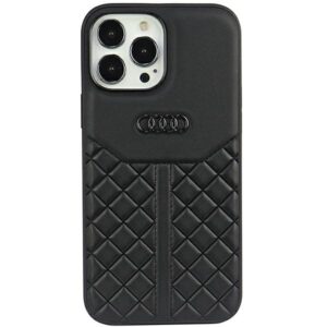 Audi Genuine Leather Apple iPhone 13 Pro Max 6.7" juodos spalvos kietas dėklas AU-TPUPCIP13 PM-Q8/D1-BK