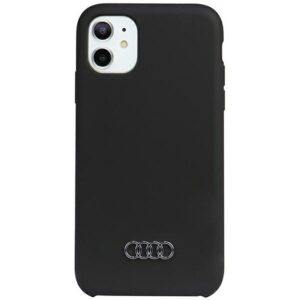 Audi Silicone Dėklas Apple iPhone 11 / Xr 6.1" juodos spalvos kietas dėklas AU-LSRIP11-Q3/D1-BK
