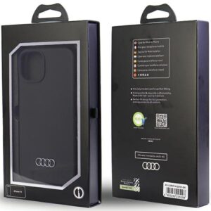 Audi Silicone Dėklas Apple iPhone 14 / 15 / 13 6.1" juodos spalvos kietas dėklas AU-LSRIP14-Q3/D1-BK - Image 6