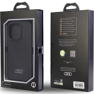 Audi Silicone Dėklas Apple iPhone 14 Pro 6.1" juodos spalvos kietas dėklas AU-LSRIP14P-Q3/D1-BK - Image 6