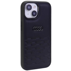 Audi GT Synthetic Leather Apple iPhone 15 Plus / 14 Plus 6.7" juodos spalvos kietas dėklas AU-TPUPCIP15M-GT/D2-BK - Image 2