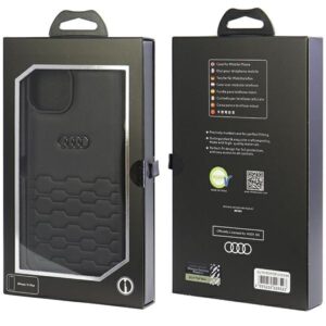 Audi GT Synthetic Leather Apple iPhone 15 Plus / 14 Plus 6.7" juodos spalvos kietas dėklas AU-TPUPCIP15M-GT/D2-BK - Image 4