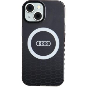 Audi IML Big Logo MagSafe Dėklas Apple iPhone 15 / 14 / 13 6.1" juodos spalvos hardcase AU-IMLMIP15-Q5/D2-BK - Image 1