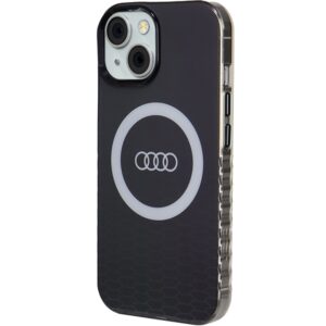 Audi IML Big Logo MagSafe Dėklas Apple iPhone 15 / 14 / 13 6.1" juodos spalvos hardcase AU-IMLMIP15-Q5/D2-BK - Image 2