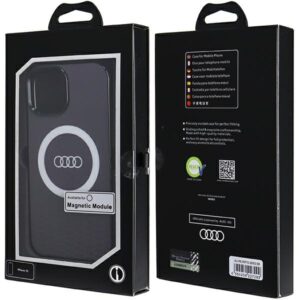 Audi IML Big Logo MagSafe Dėklas Apple iPhone 15 / 14 / 13 6.1" juodos spalvos hardcase AU-IMLMIP15-Q5/D2-BK - Image 7