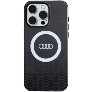 Audi IML Big Logo MagSafe Dėklas Apple iPhone 15 Pro Max 6.7" juodos spalvos hardcase AU-IMLMIP15PM-Q5/D2-BK - Image 1