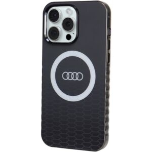 Audi IML Big Logo MagSafe Dėklas Apple iPhone 15 Pro Max 6.7" juodos spalvos hardcase AU-IMLMIP15PM-Q5/D2-BK - Image 2