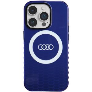 Audi IML Big Logo MagSafe Dėklas Apple iPhone 14 Pro 6.1" mėlynos spalvos hardcase AU-IMLMIP14P-Q5/D2-BE - Image 1