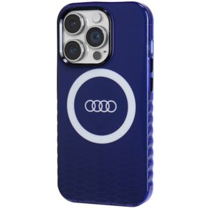 Audi IML Big Logo MagSafe Dėklas Apple iPhone 14 Pro 6.1" mėlynos spalvos hardcase AU-IMLMIP14P-Q5/D2-BE - Image 2